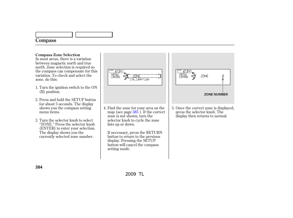 Compass | Acura 2009 TL User Manual | Page 387 / 648