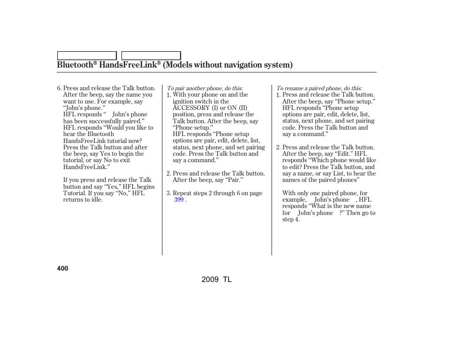 Acura 2009 TL User Manual | Page 403 / 648