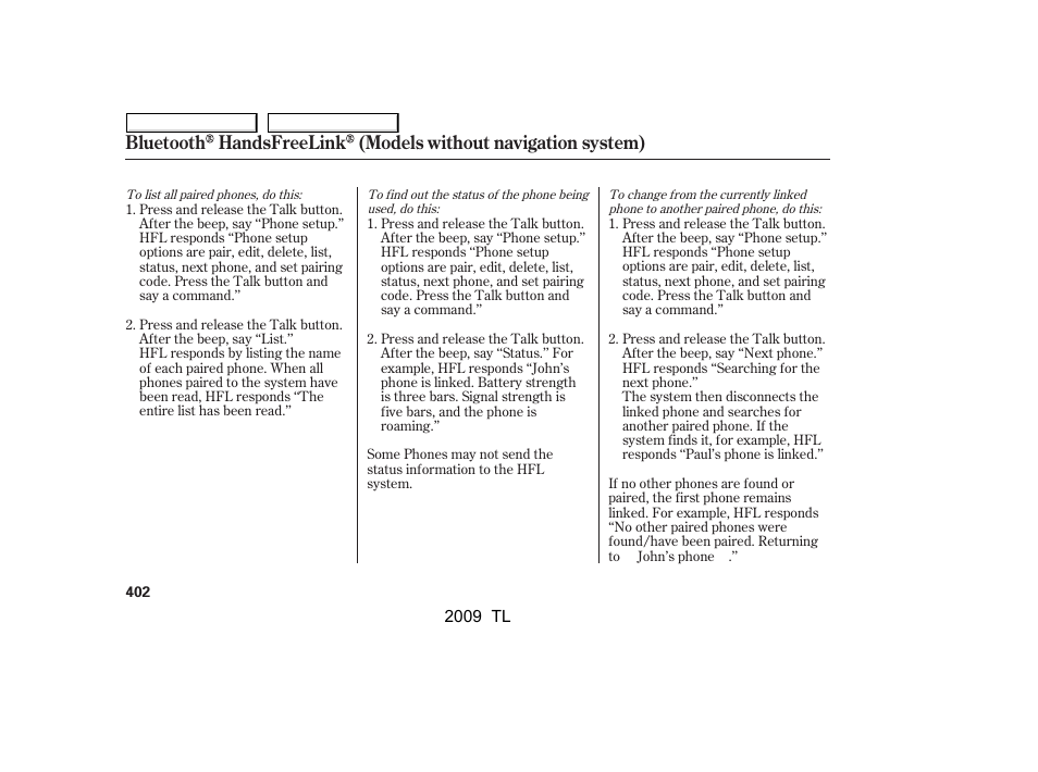 Acura 2009 TL User Manual | Page 405 / 648