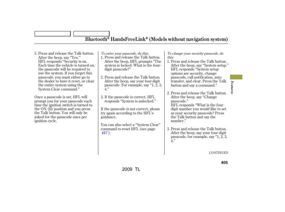 Acura 2009 TL User Manual | Page 408 / 648