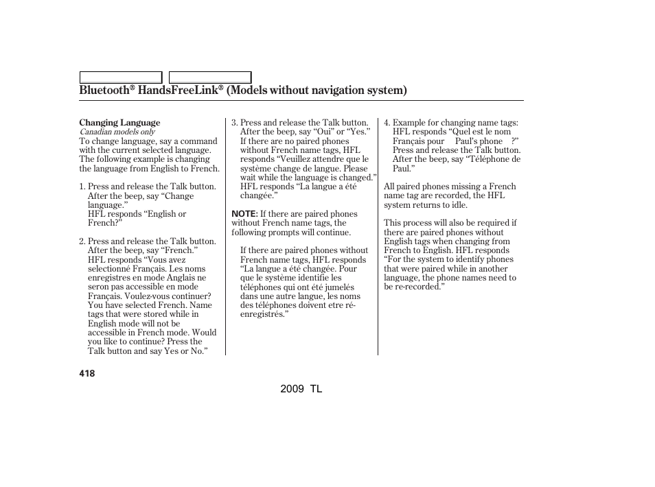 Acura 2009 TL User Manual | Page 421 / 648