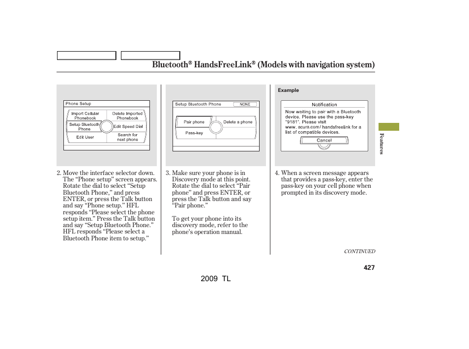 Acura 2009 TL User Manual | Page 430 / 648