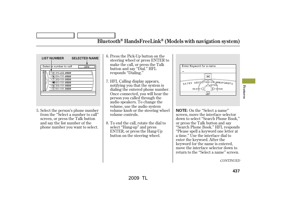 Acura 2009 TL User Manual | Page 440 / 648