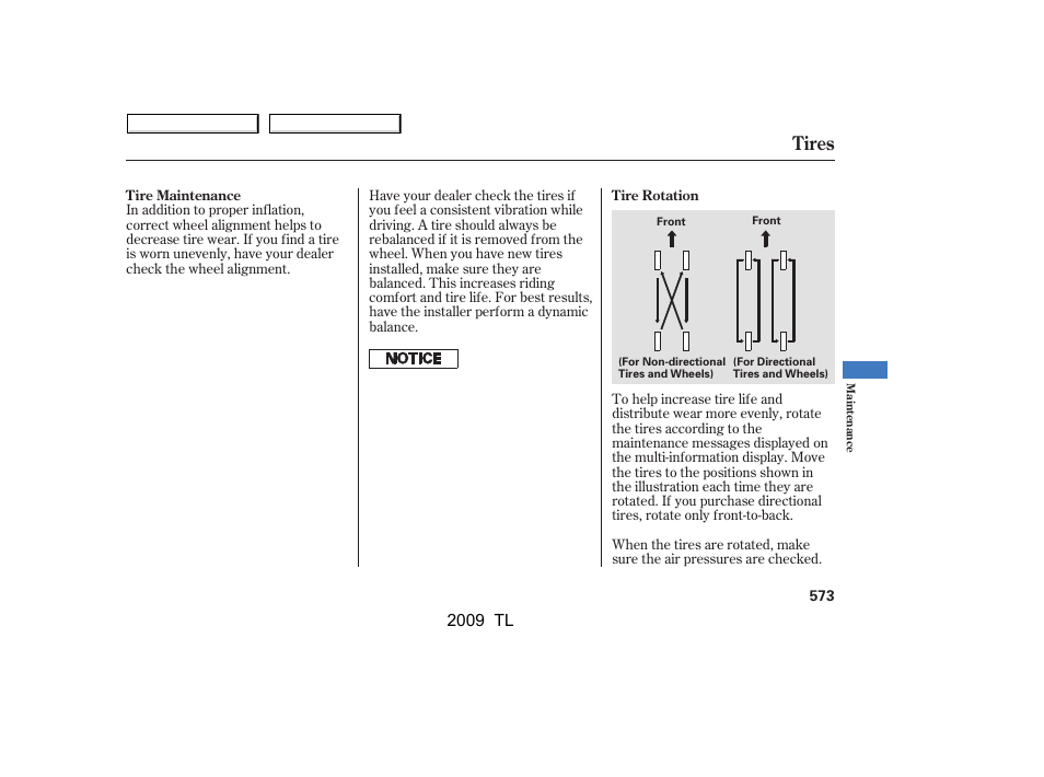 Tires, 2009 tl | Acura 2009 TL User Manual | Page 576 / 648