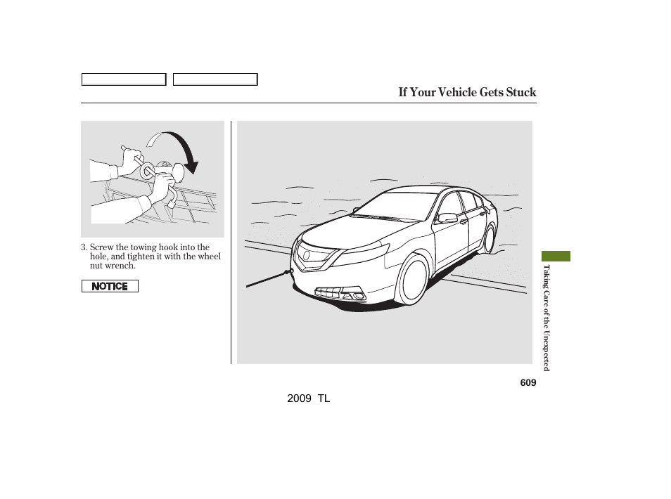 If your vehicle gets stuck, 2009 tl | Acura 2009 TL User Manual | Page 612 / 648