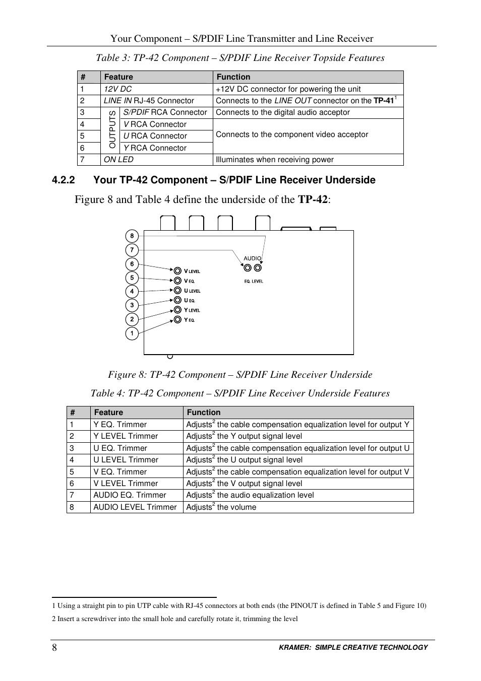 Kramer Electronics TP-42 User Manual | Page 10 / 15