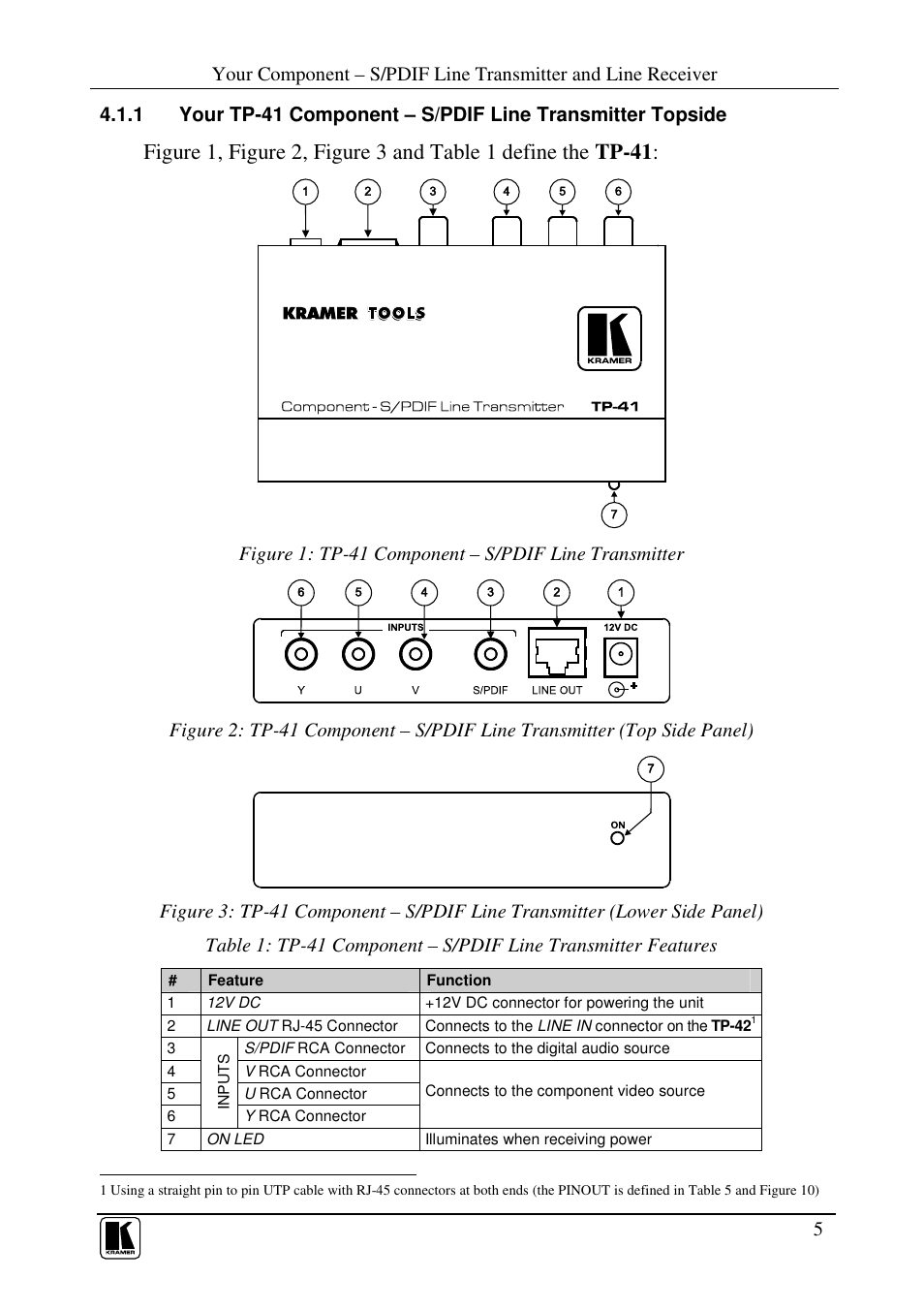 Kramer Electronics TP-42 User Manual | Page 7 / 15