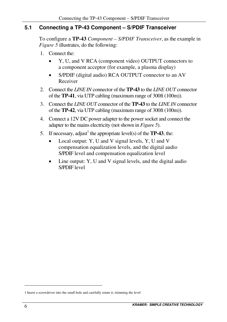 Kramer Electronics TP-43 User Manual | Page 10 / 18