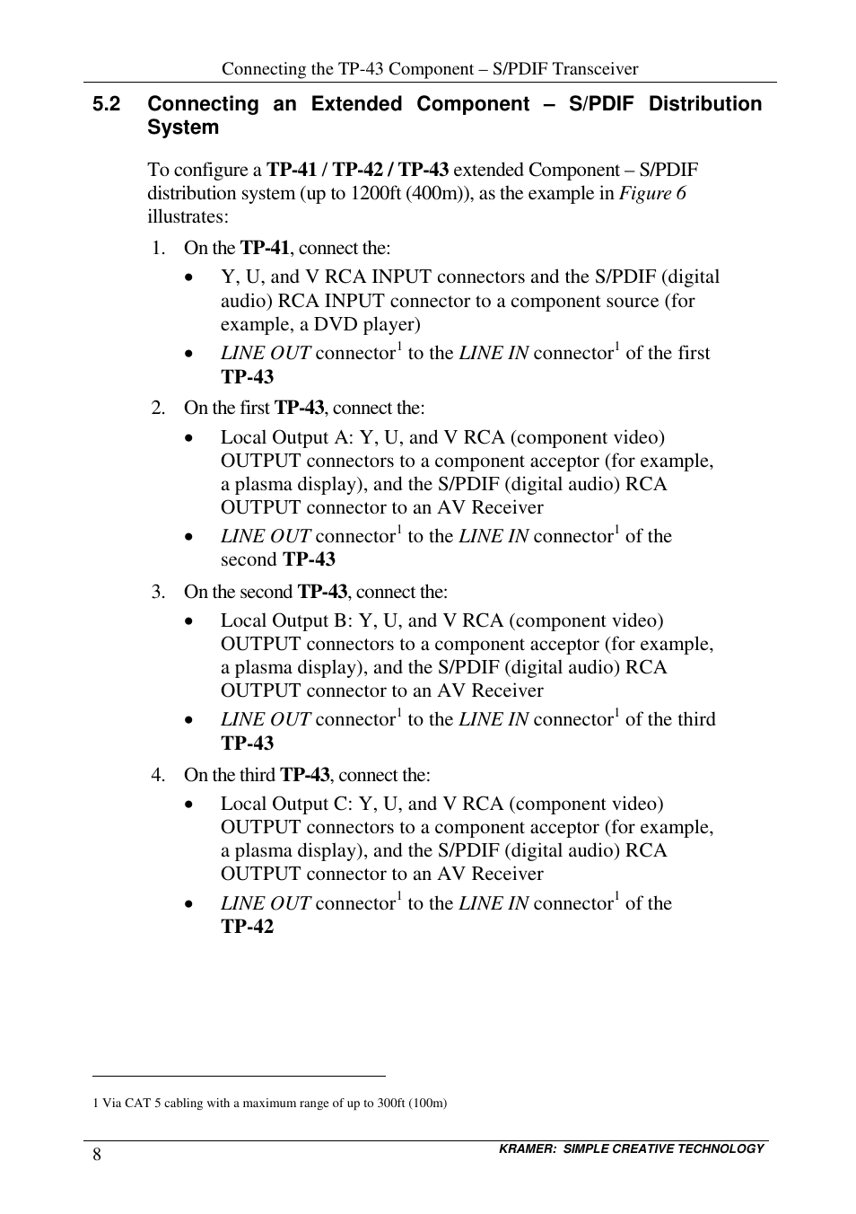 Kramer Electronics TP-43 User Manual | Page 12 / 18