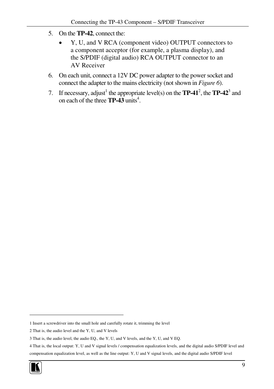 Kramer Electronics TP-43 User Manual | Page 13 / 18