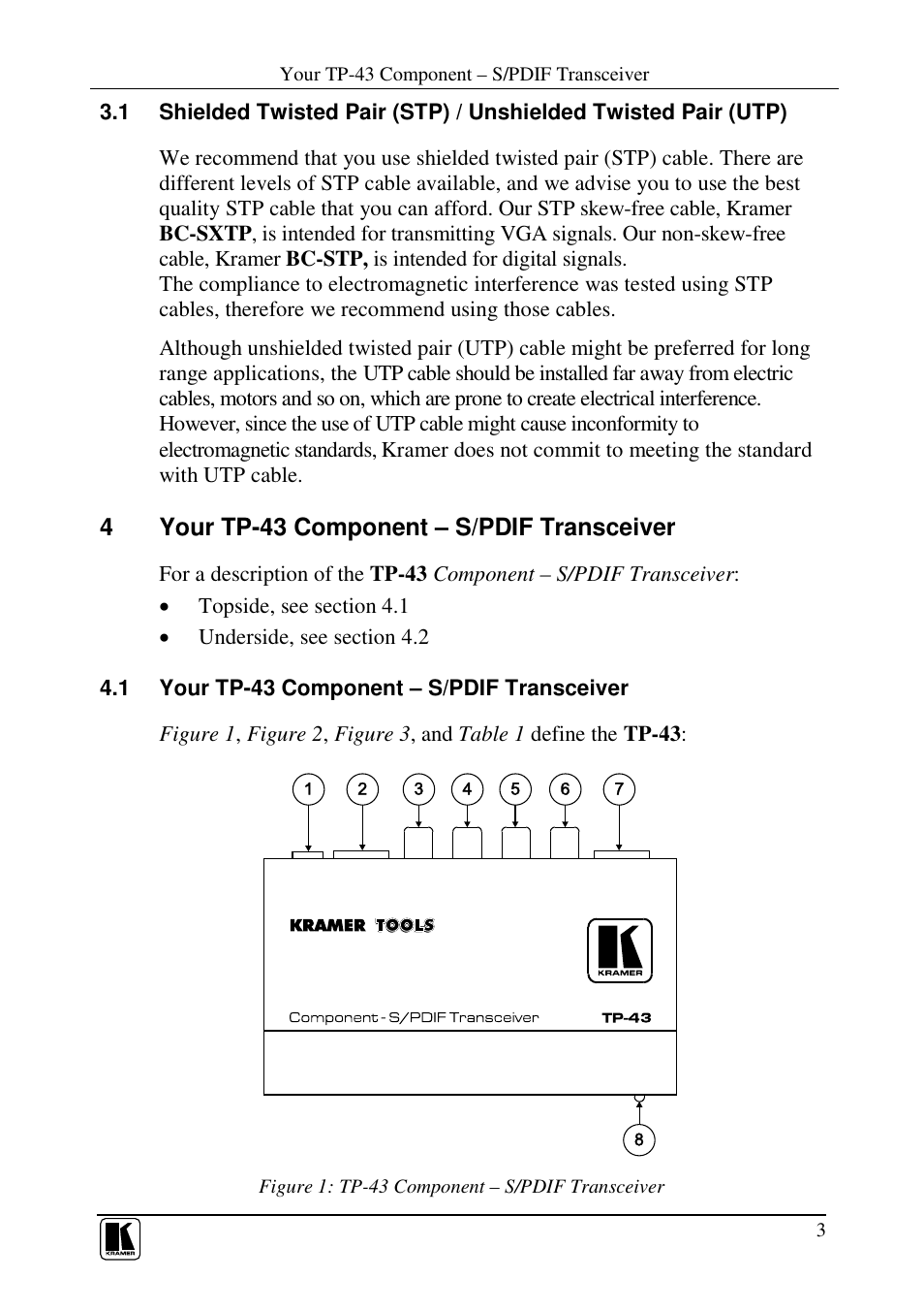 Kramer Electronics TP-43 User Manual | Page 7 / 18