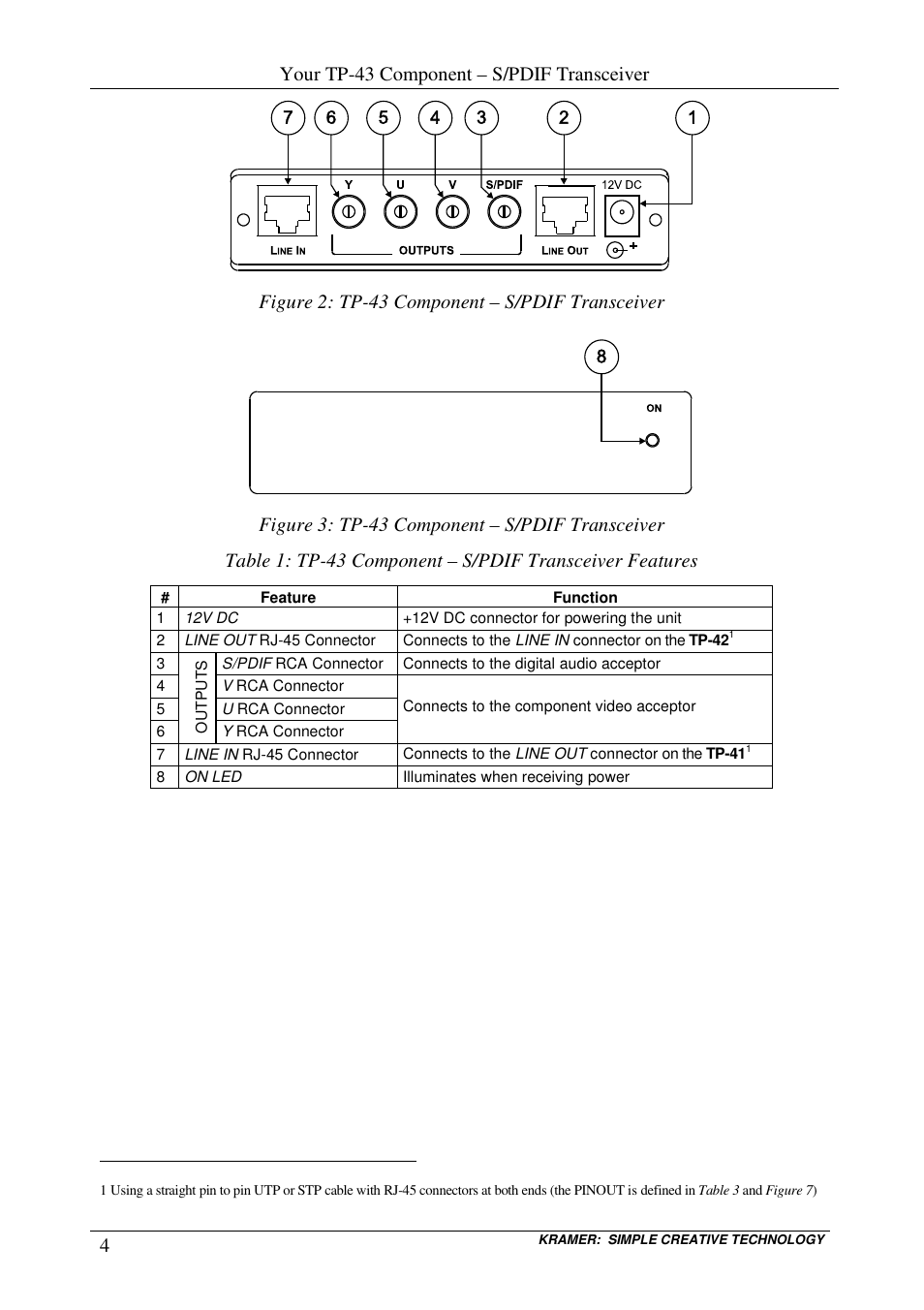 Kramer Electronics TP-43 User Manual | Page 8 / 18