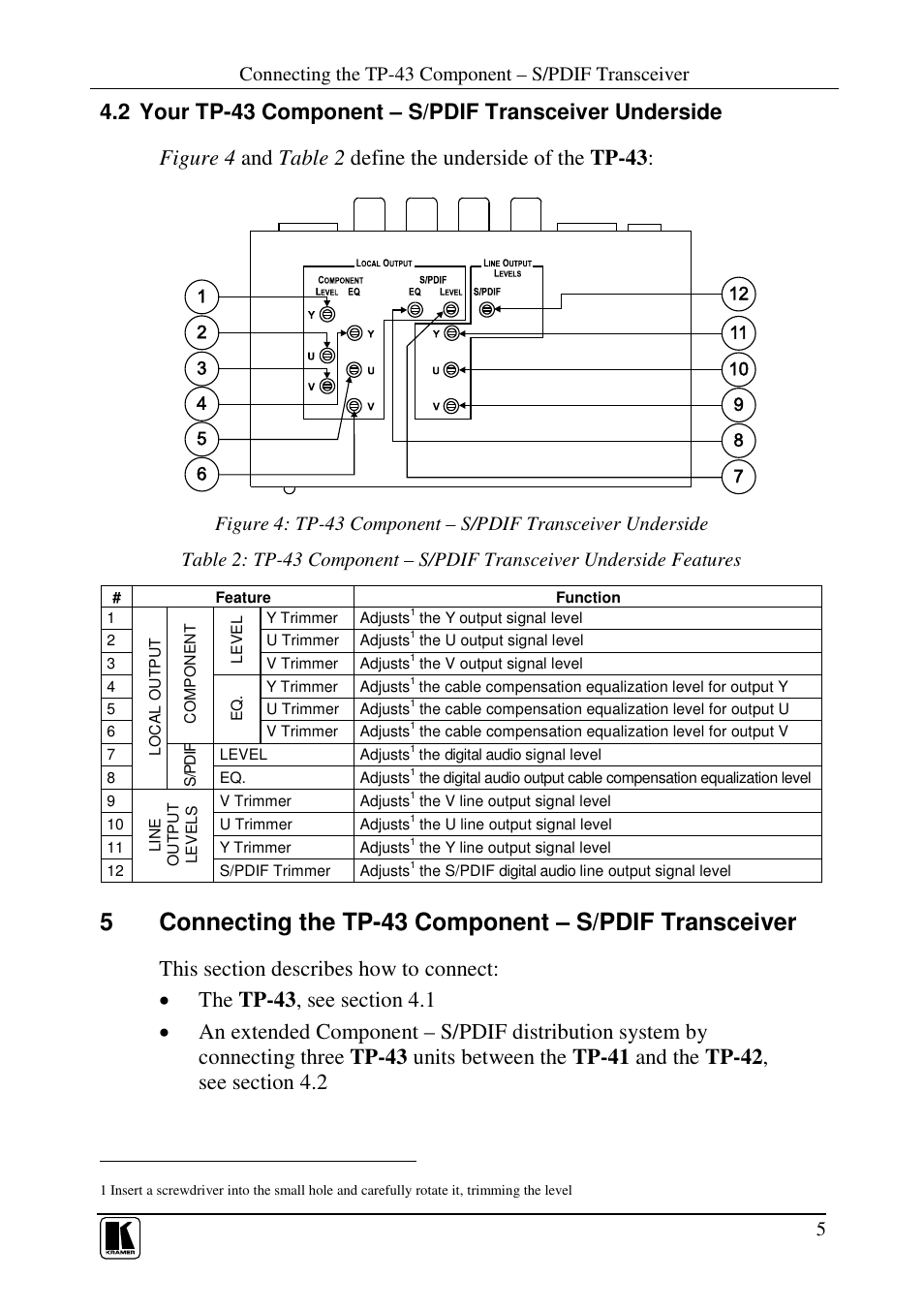 Kramer Electronics TP-43 User Manual | Page 9 / 18