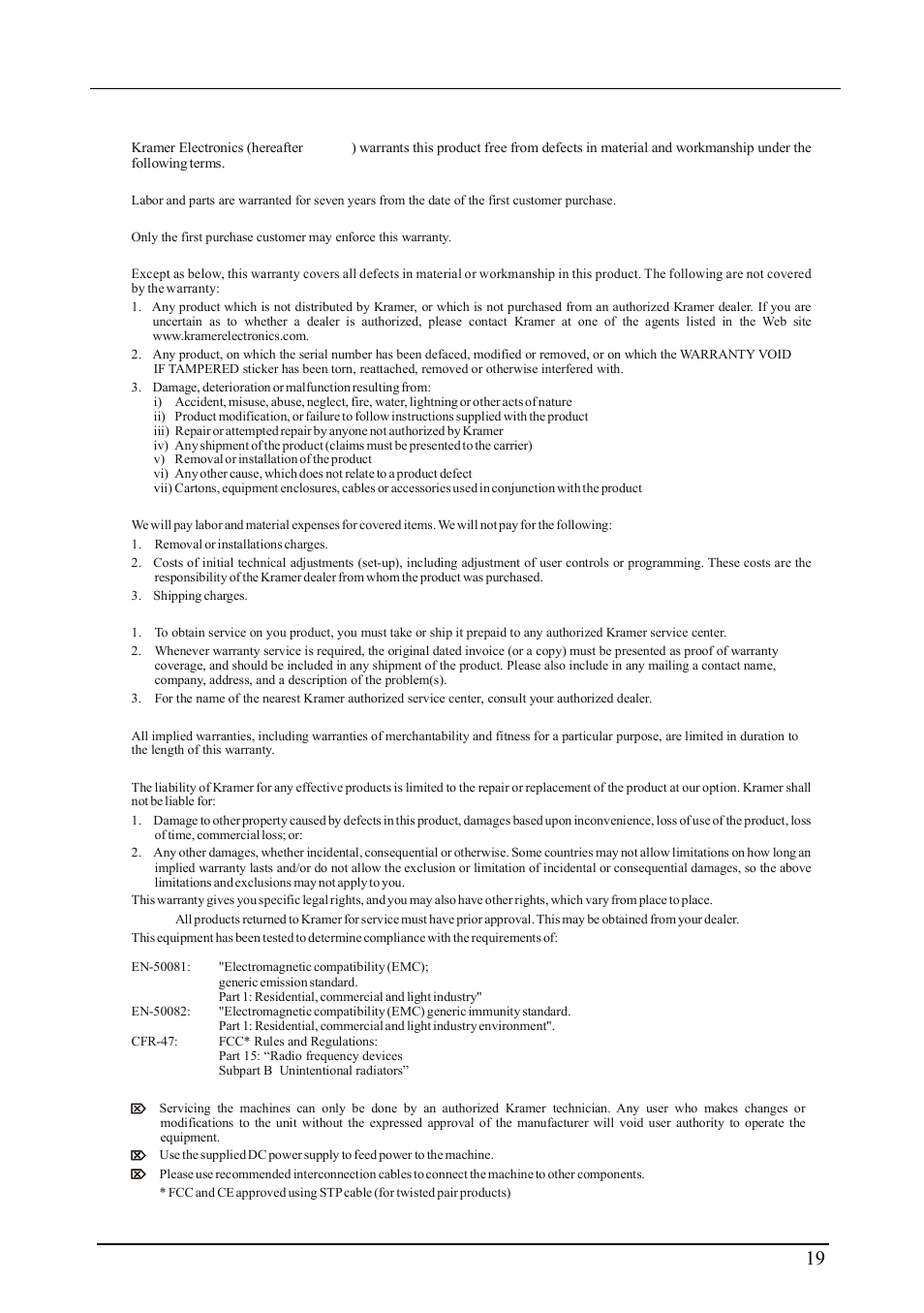 Kramer Electronics TP-46 User Manual | Page 21 / 22