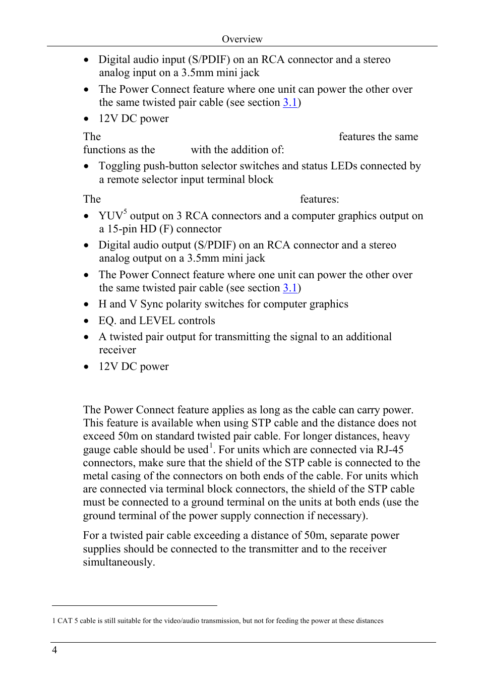 1 about the power connect feature, About the power connect feature | Kramer Electronics TP-46 User Manual | Page 6 / 22