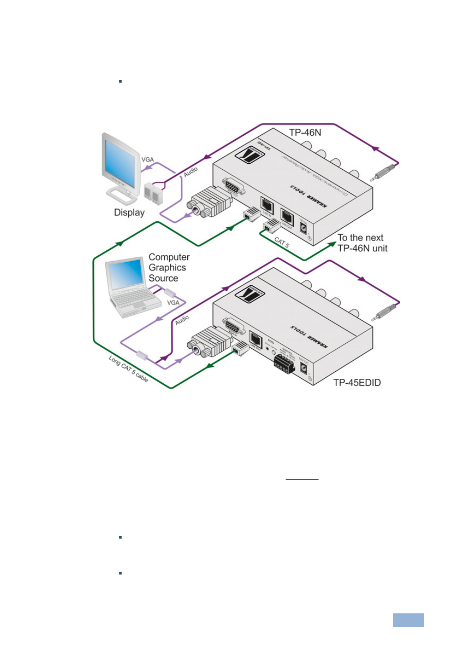 2 connecting the system in component video mode, Connecting the system in component video mode, Section | Figure 2 | Kramer Electronics TP-45EDID User Manual | Page 14 / 21