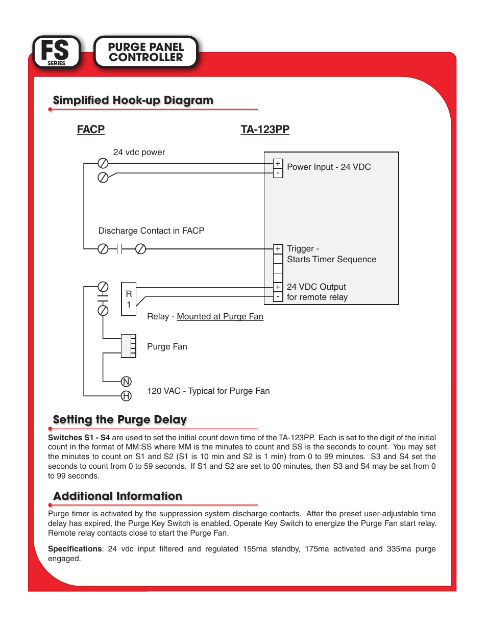 Light Engineered Displays FS Series PURGE PANEL CONTROLLER User Manual | Page 2 / 2