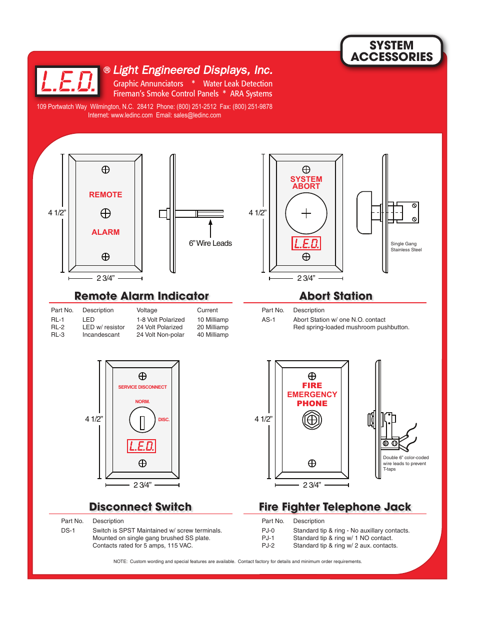 Light Engineered Displays System Accessories User Manual | 1 page