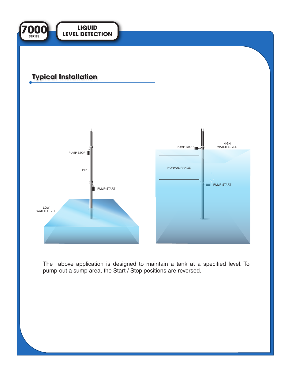 Typical installation, Level detection liquid | Light Engineered Displays Liquid Level Detection Tetherswitch User Manual | Page 2 / 2