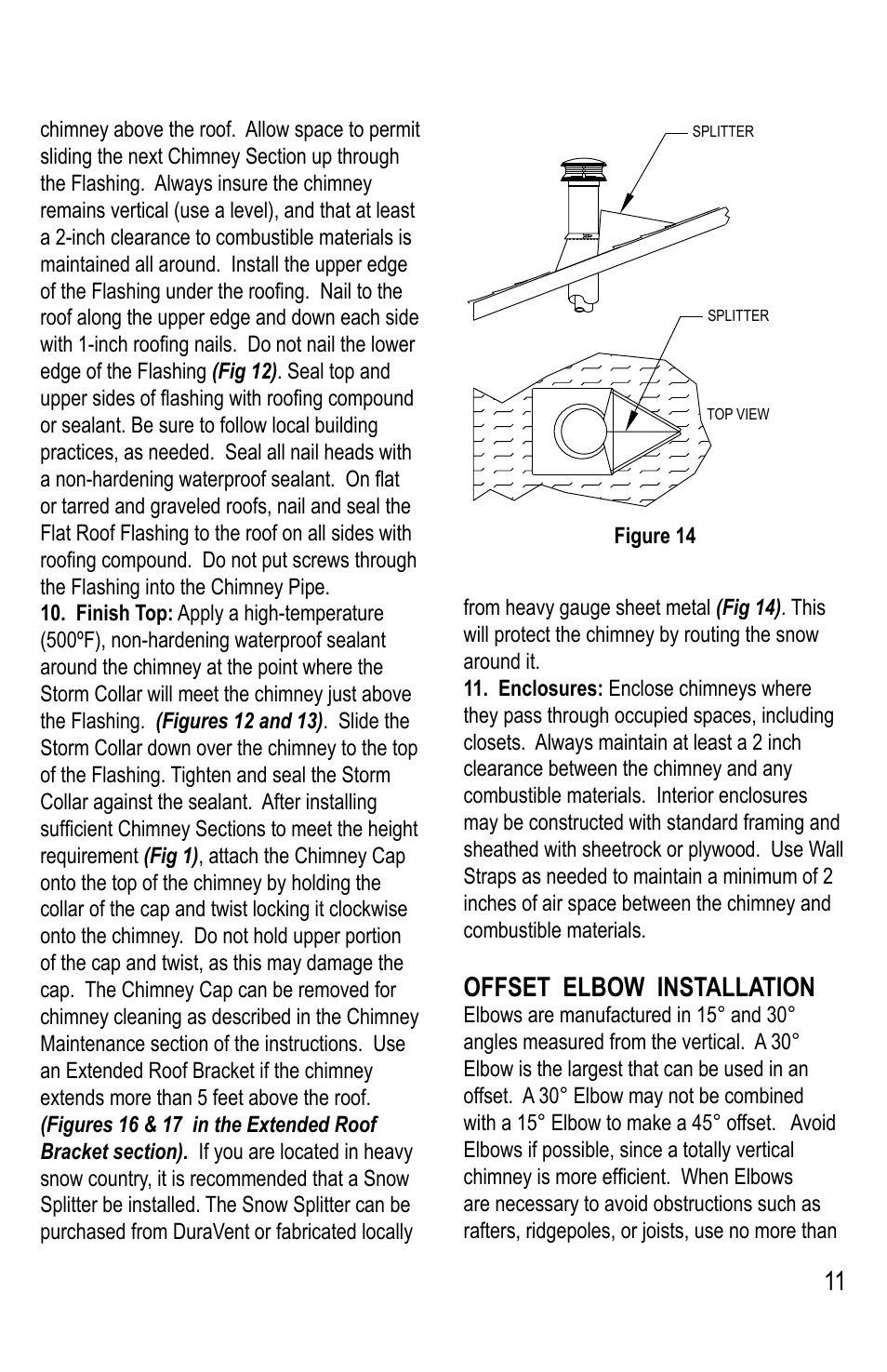 Offset elbow installation | M&G DuraVent DuraTech® 5-8 User Manual | Page 11 / 24