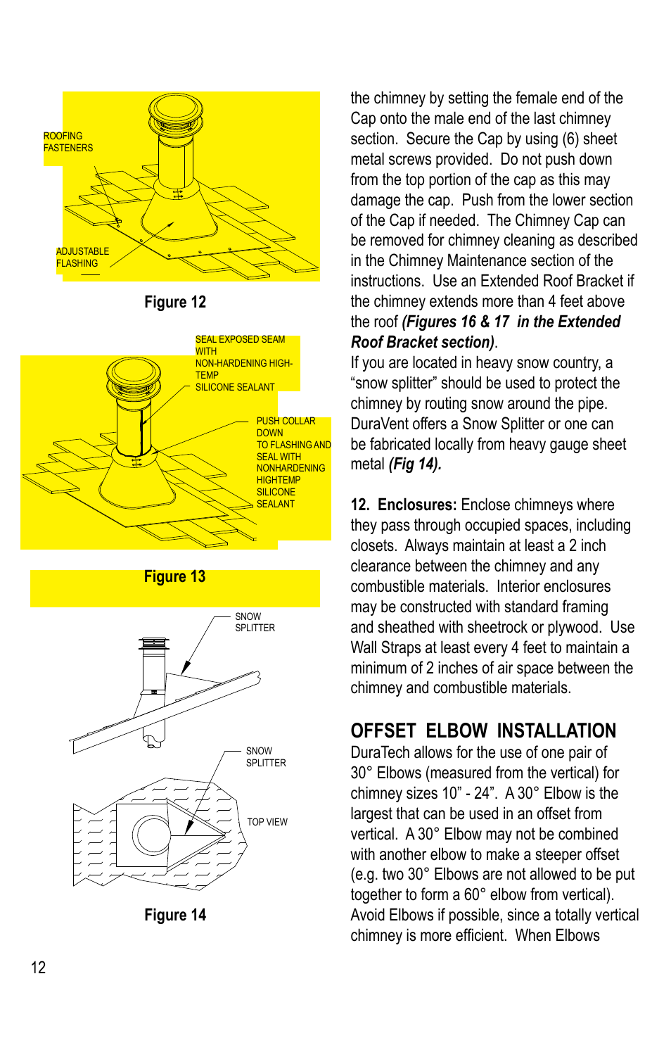 Offset elbow installation | DuraVent DuraTech 10-24 Installation User Manual | Page 12 / 24