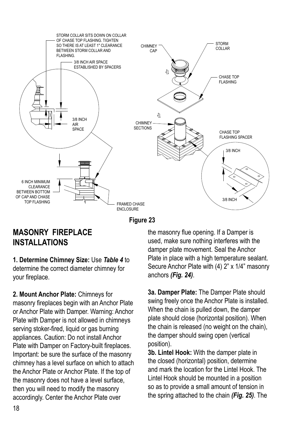 Masonry fireplace installations | DuraVent DuraTech 10-24 Installation User Manual | Page 18 / 24