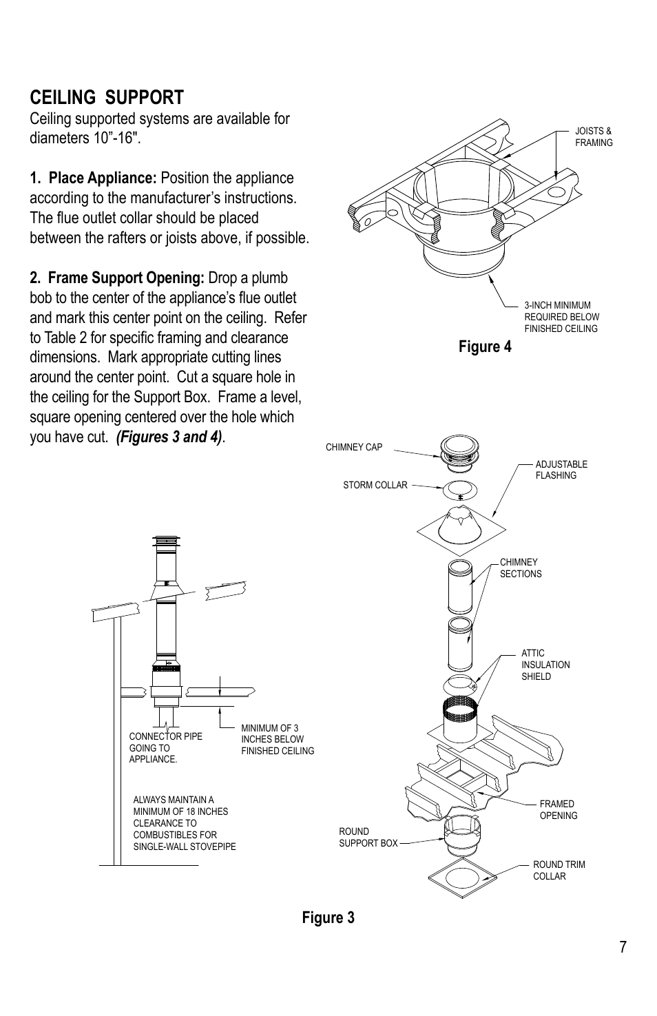 Ceiling support | DuraVent DuraTech 10-24 Installation User Manual | Page 7 / 24