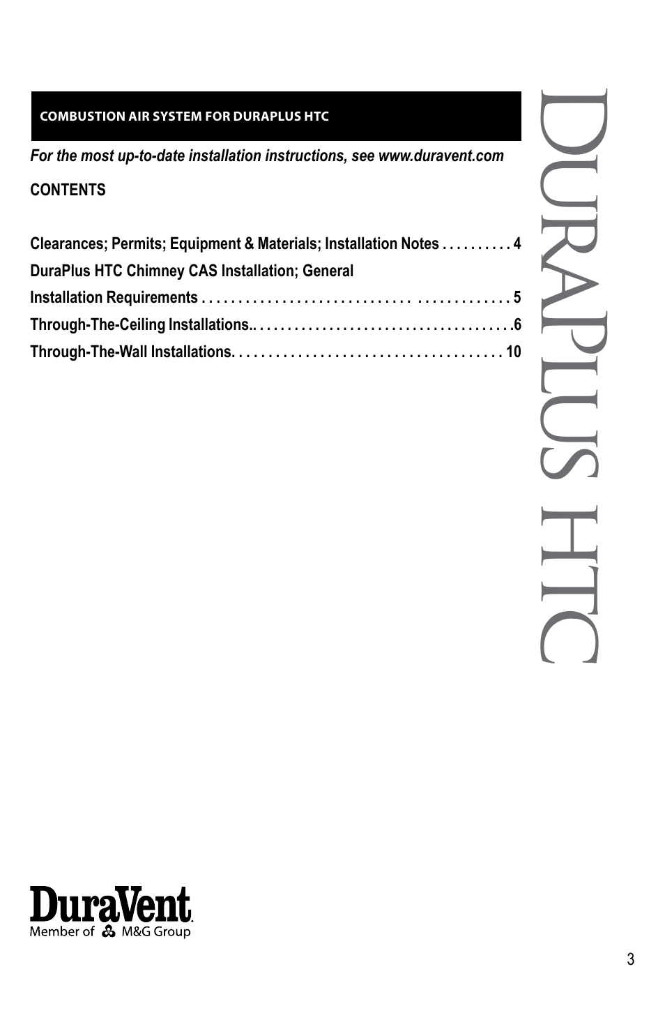 DuraVent Combustion Air Systems for DuraPlus HTC User Manual | Page 3 / 12