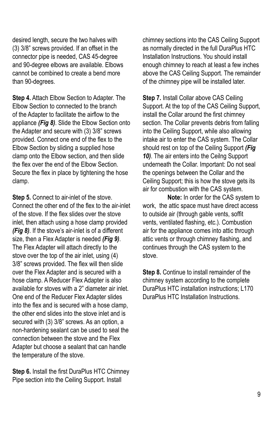 DuraVent Combustion Air Systems for DuraPlus HTC User Manual | Page 9 / 12