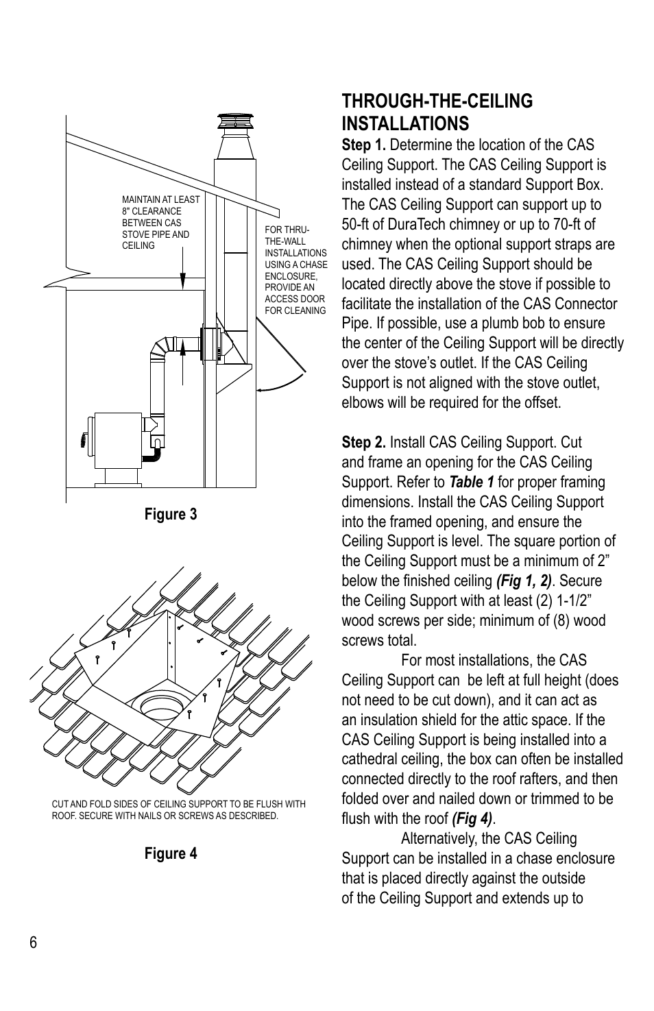 Fig 3, Through-the-ceiling installations | M&G DuraVent Combustion Air Systems User Manual | Page 6 / 12