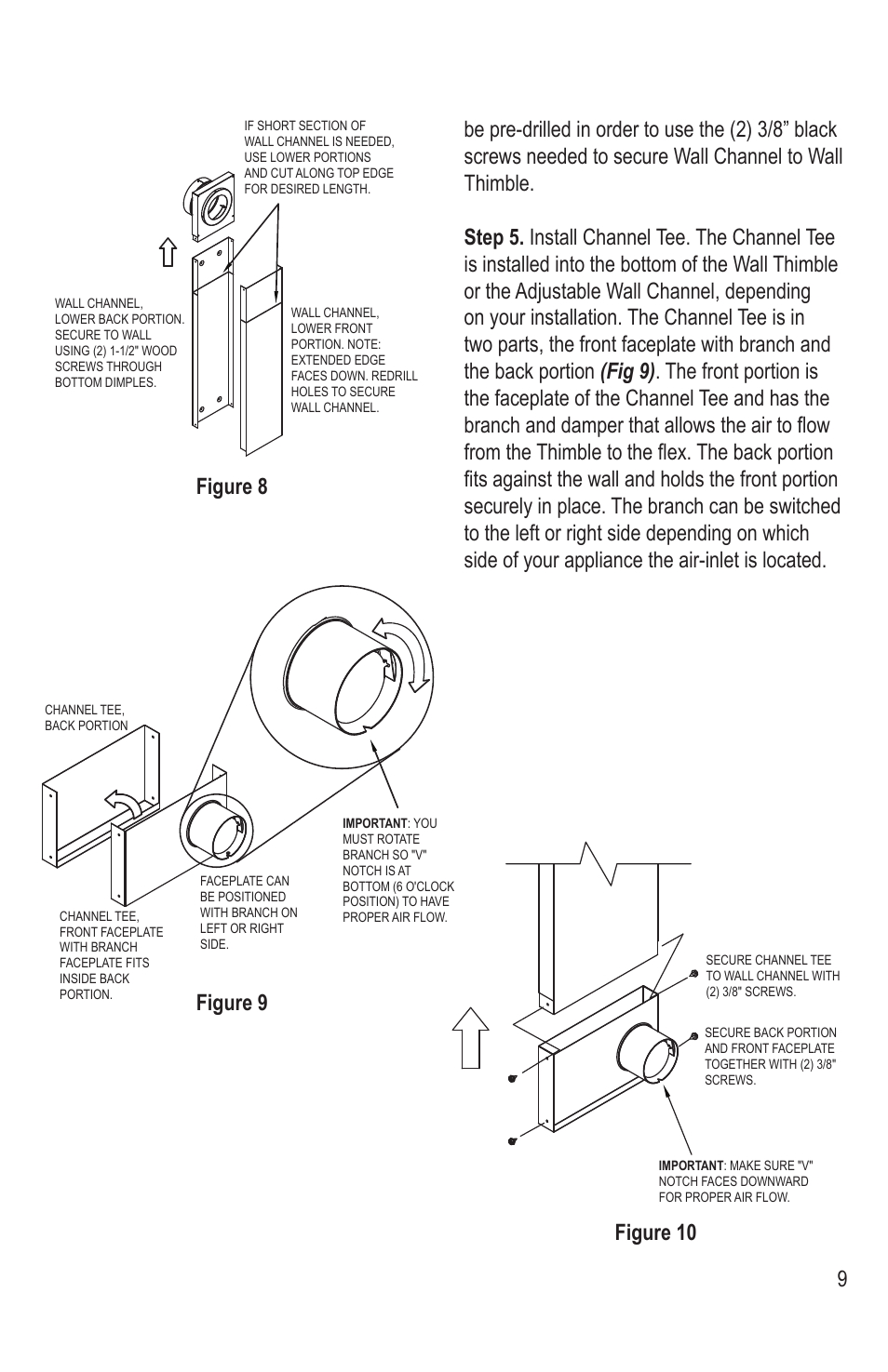 Figure 9, Figure 10, Figure 8 | DuraVent Combustion Air Systems for PelletVent Pro User Manual | Page 9 / 12