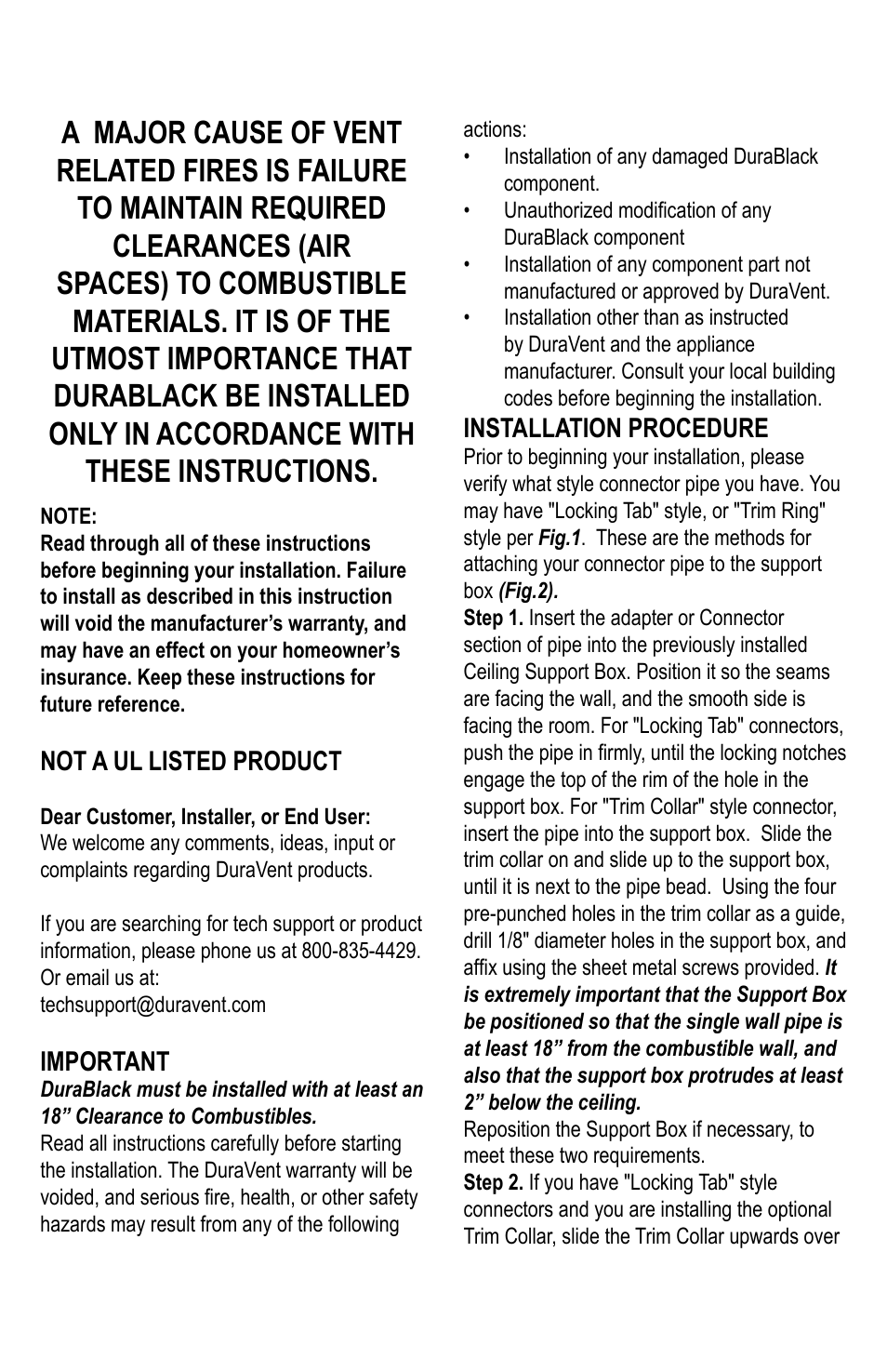 DuraVent DuraBlack Installation User Manual | Page 2 / 4