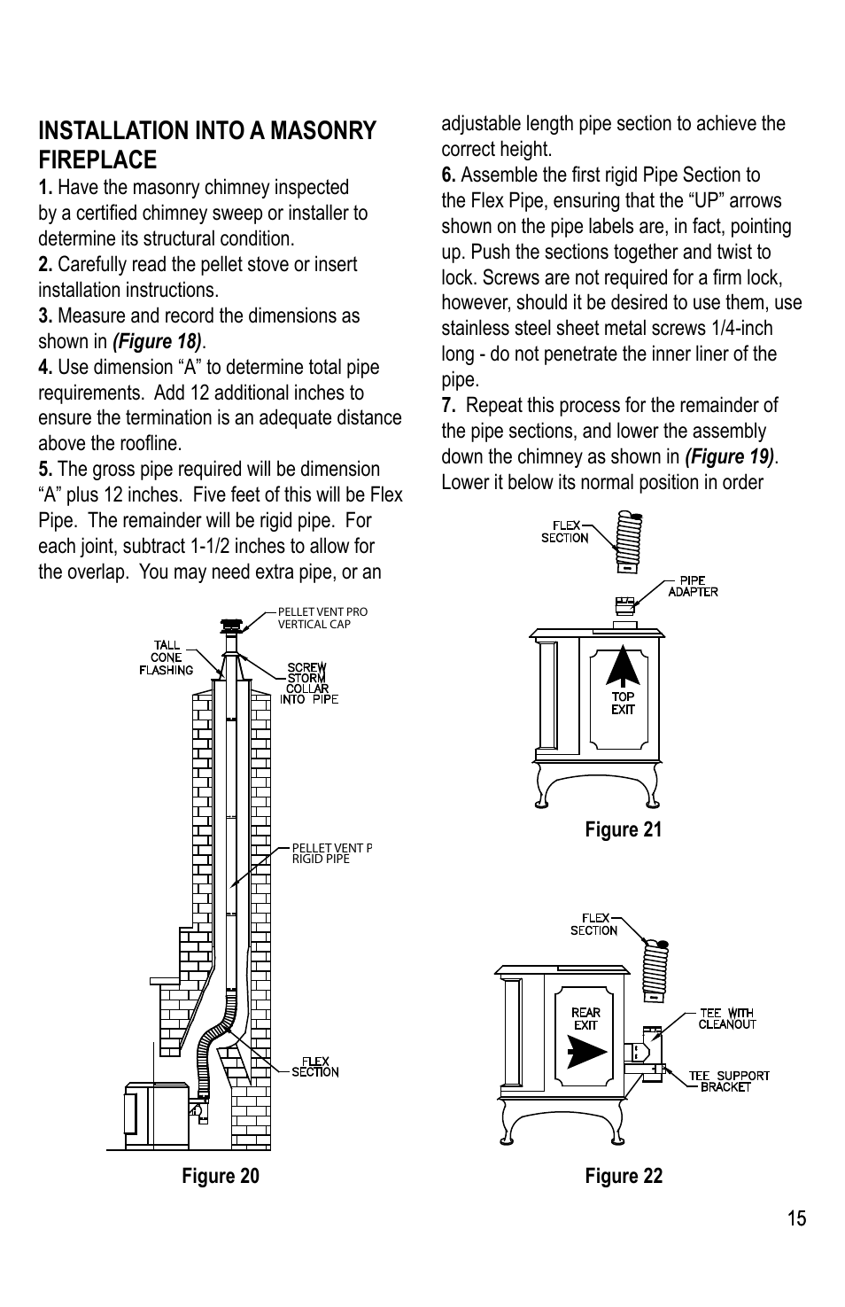 Installation into a masonry fireplace | DuraVent PelletVent Pro User Manual | Page 15 / 24