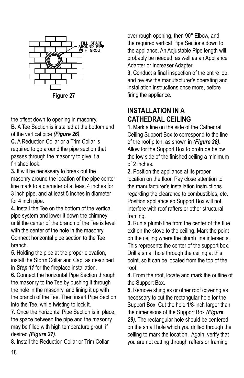 Installation in a cathedral ceiling | DuraVent PelletVent Pro User Manual | Page 18 / 24