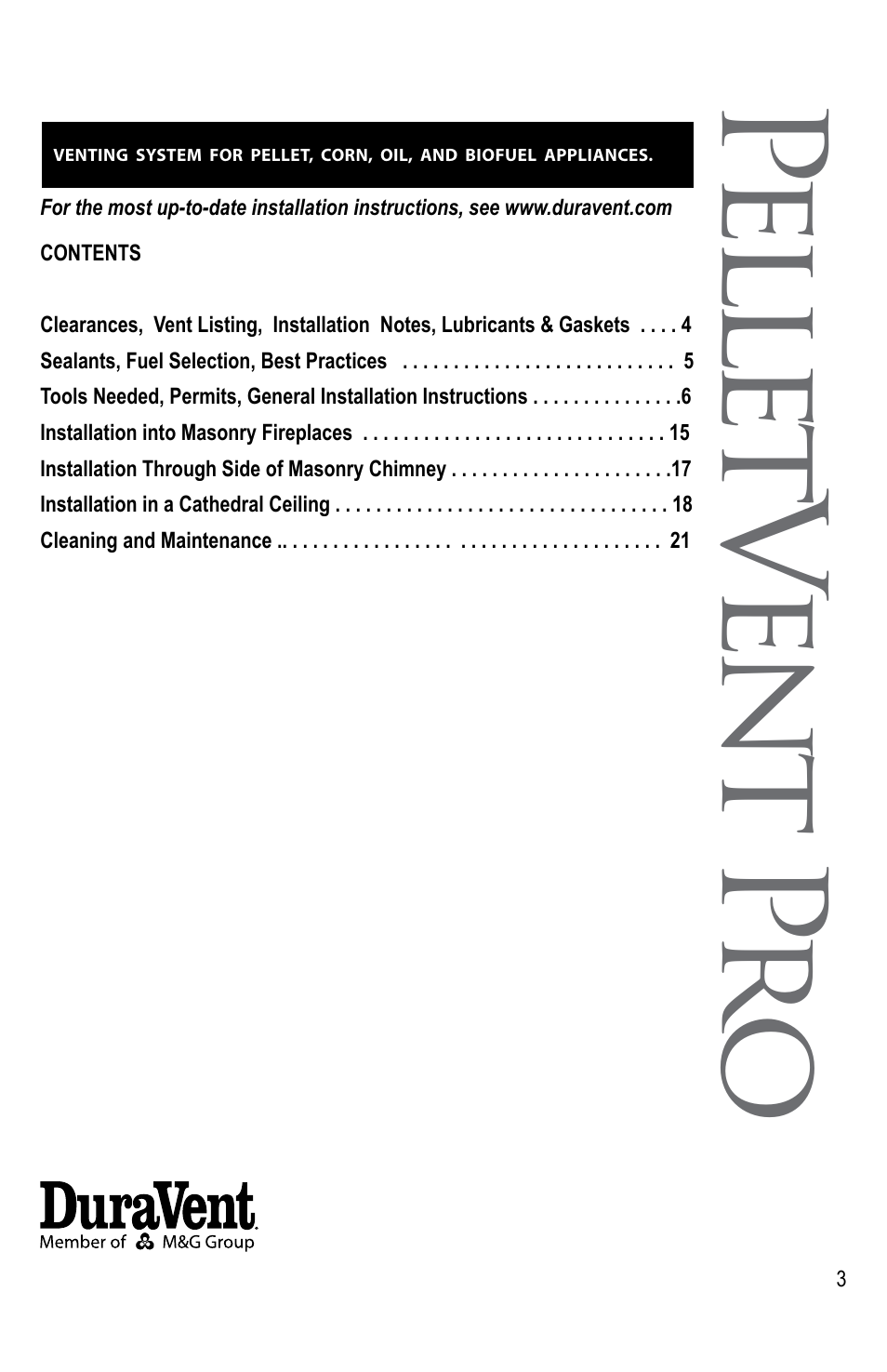 Pe ll et v en t p ro | DuraVent PelletVent Pro User Manual | Page 3 / 24