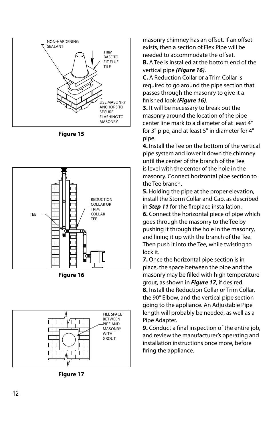 Figure 16 figure 17 | DuraVent Multi-fuel venting system UL 641 User Manual | Page 12 / 16