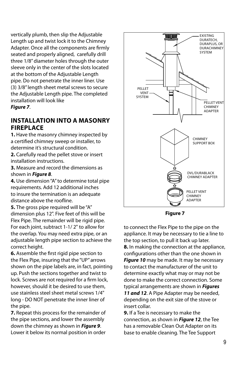 Installation into a masonry fireplace | DuraVent Multi-fuel venting system UL 641 User Manual | Page 9 / 16