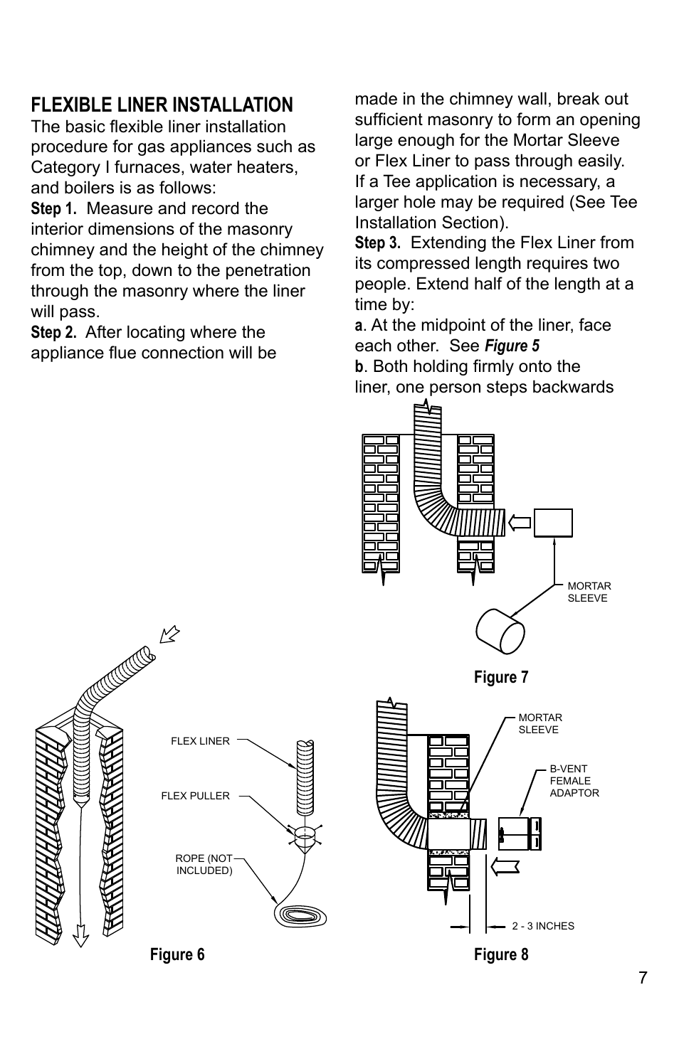 Flexible liner installation | DuraVent DuraFlex AL Installation User Manual | Page 7 / 16