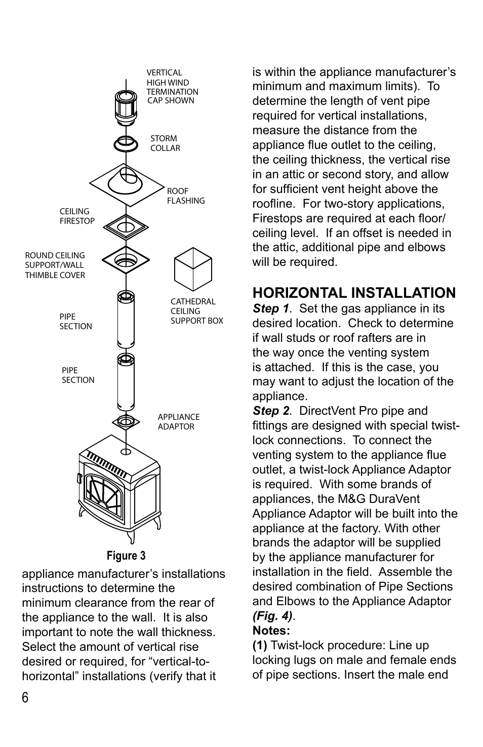 Horizontal installation | DuraVent Venting System For Direct Vent Pro User Manual | Page 6 / 20