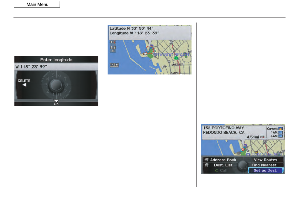 Entering a destination, 2010 zdx | Acura 2010 ZDX User Manual | Page 45 / 181