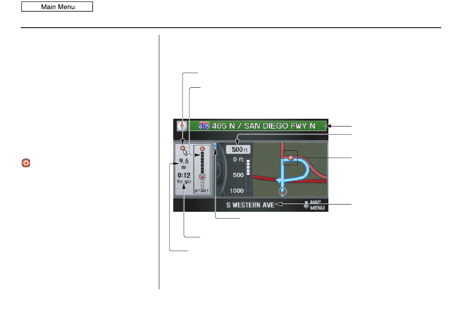 Driving to your destination, 2010 zdx, Guidance screen | Acura 2010 ZDX User Manual | Page 57 / 181