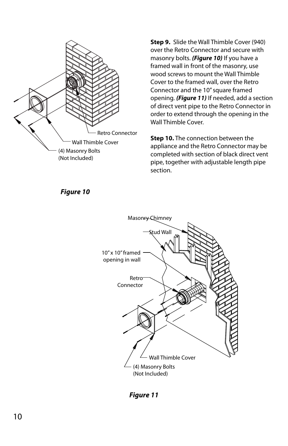 Figure 10 figure 11 | DuraVent Converting A Class  to A Direct Vent Pro User Manual | Page 10 / 11