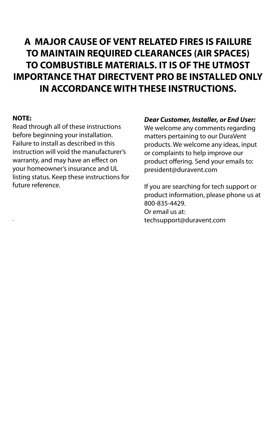 DuraVent Converting A Class  to A Direct Vent Pro User Manual | Page 2 / 11