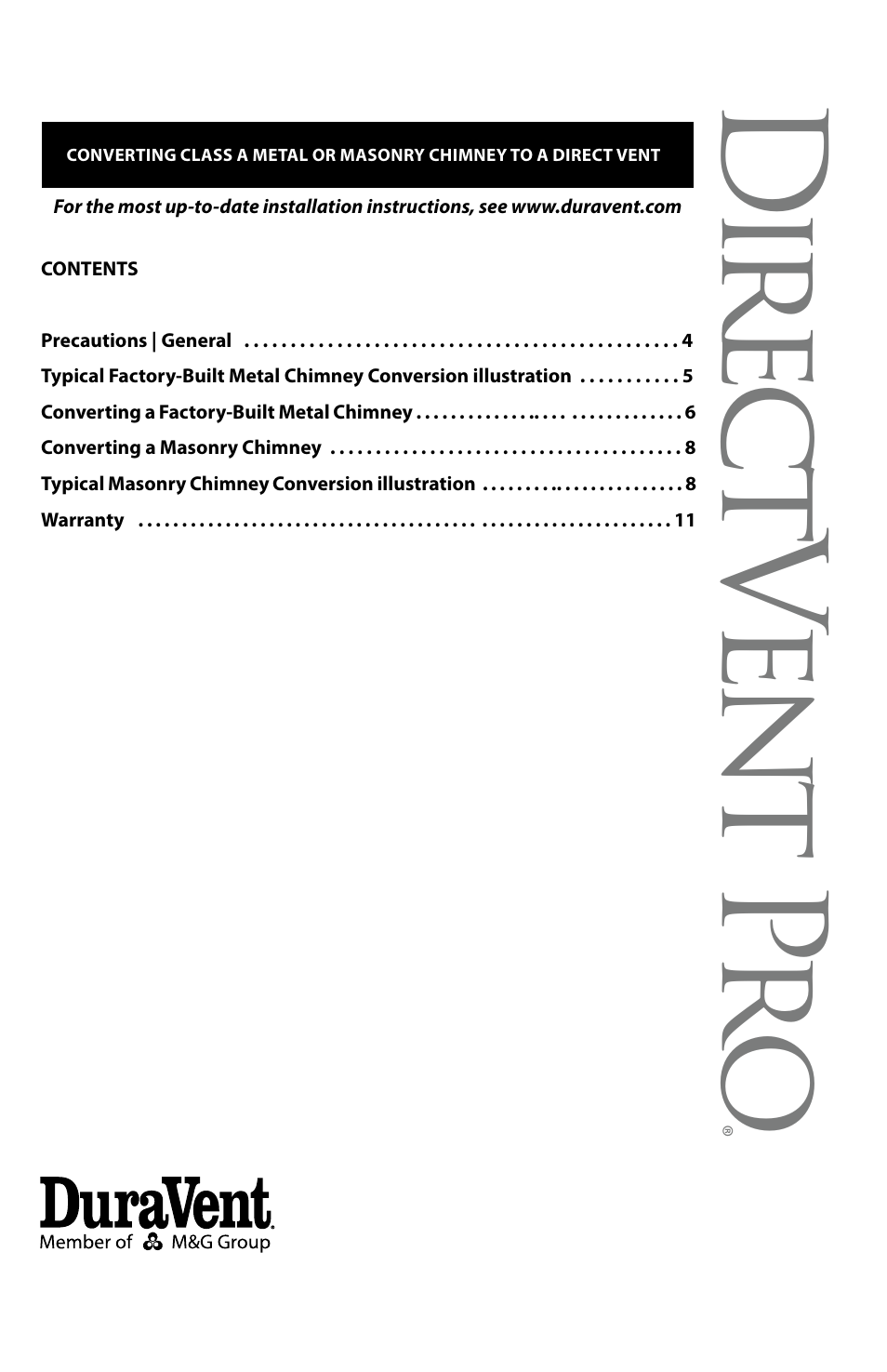 Dir ec tv en t p ro | DuraVent Converting A Class  to A Direct Vent Pro User Manual | Page 3 / 11