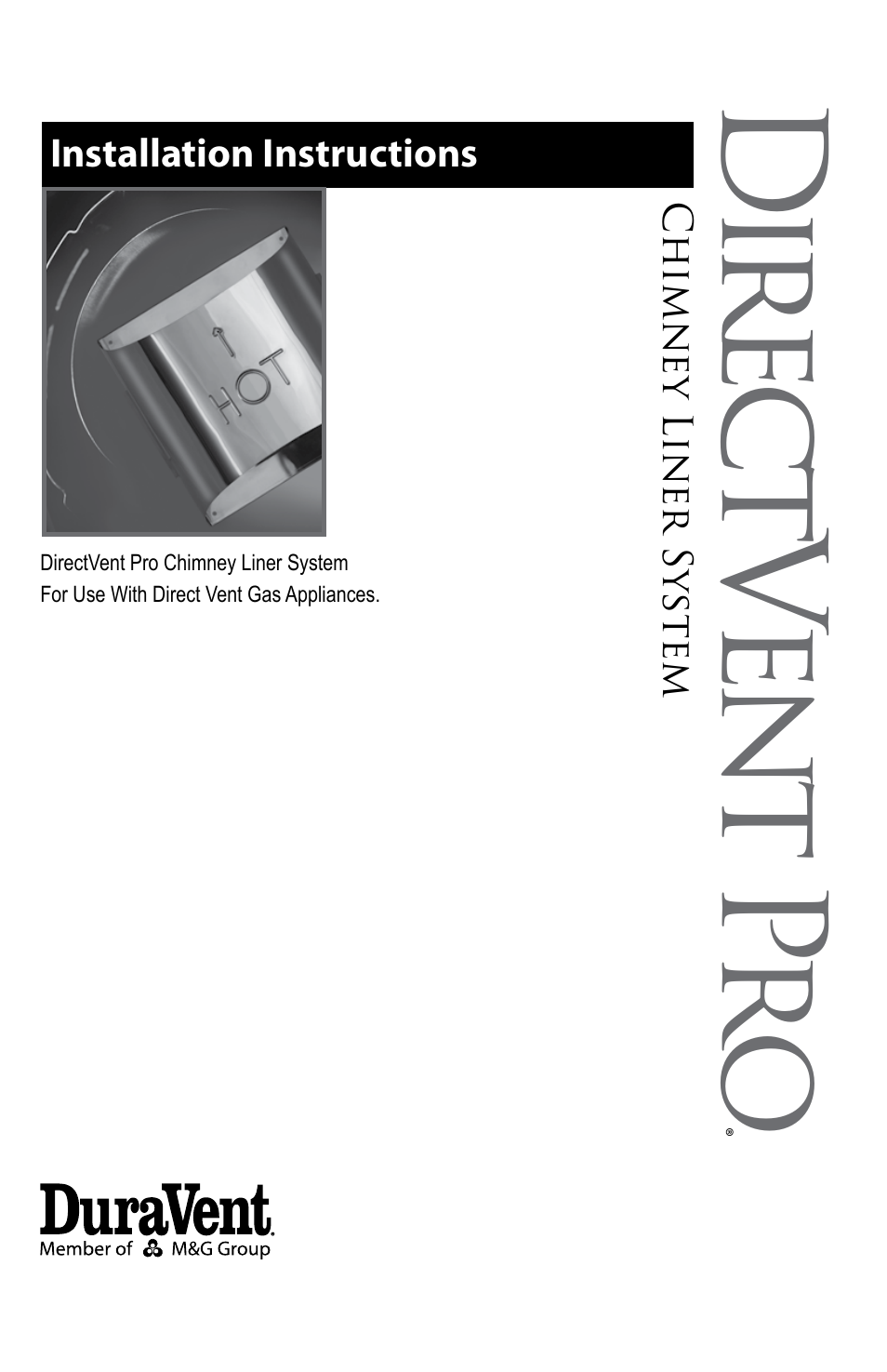 DuraVent DirectVent Pro Chimney Liner System User Manual | 8 pages