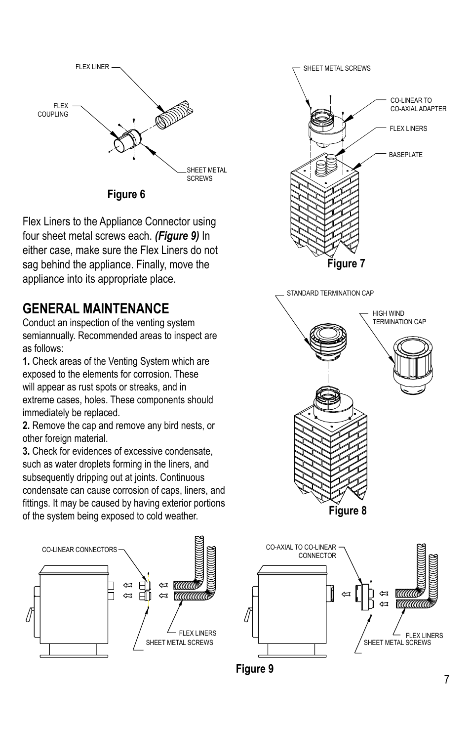 General maintenance, 7figure 7, Figure 8 | Figure 6 | DuraVent DirectVent Pro Chimney Liner System User Manual | Page 7 / 8