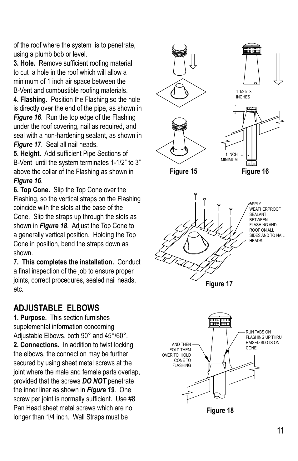 Adjustable elbows | DuraVent Type B Gas Vent User Manual | Page 11 / 28