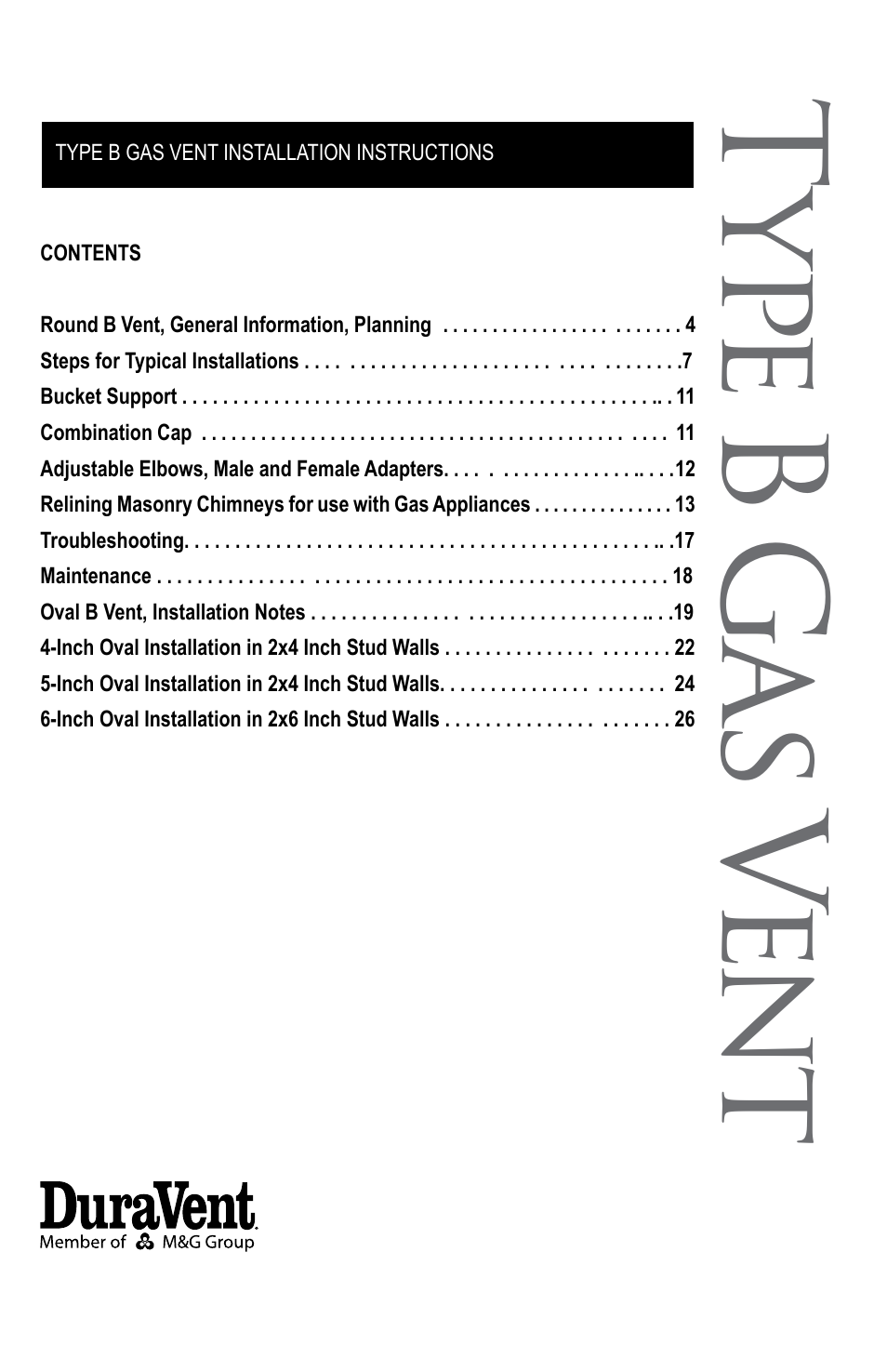 DuraVent Type B Gas Vent User Manual | Page 3 / 28