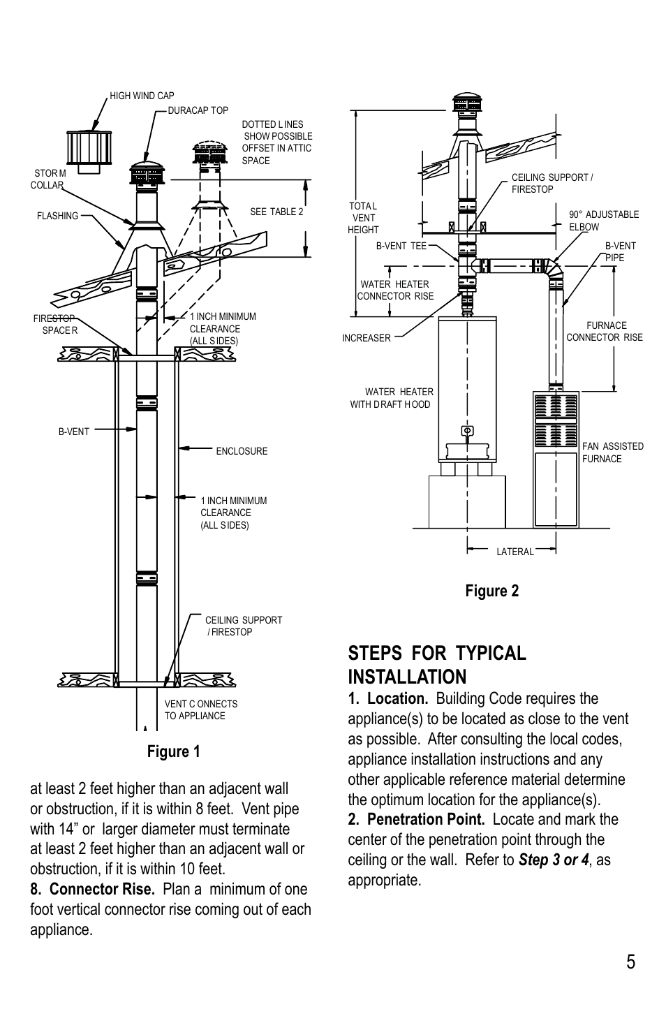 Steps for typical installation, Figure 1 | DuraVent Type B Gas Vent User Manual | Page 5 / 28