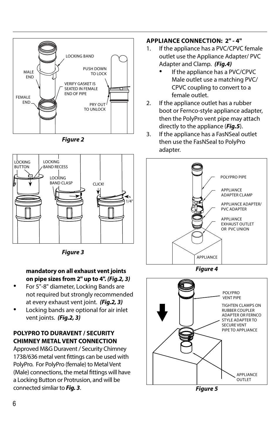 Figure 2, Figure 5, Figure 4 | DuraVent PolyPro User Manual | Page 6 / 16